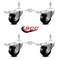Service Caster 3 Inch Phenolic Swivel 3/8 Inch Threaded Stem Caster Set with Total Lock Brake SCC-TSTTL20S314-PHR-381615-4 - alternate 5